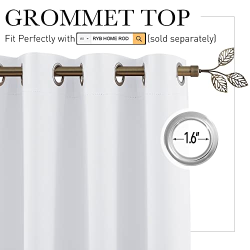 Image of RYB HOME White Separation Room Divider Heavy Duty Share Space Decorative Partition Drapes for Patio /Living Room /Sliding Door /Clinic /Hospital, W 15 x L 8 ft, Greyish White, 1 Panel