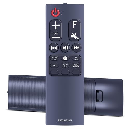 RYQIF AKB75475301 Replacement Remote Control Intended for LG Sound Bar SK9Y SK6 SK8Y SK9 SK10Y SKM6Y SKC9 SK8 SK10 SK6Y SPK8-W SPK5B-W Soundbar Speaker System