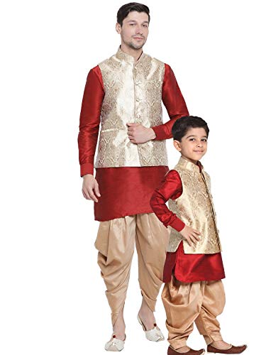 Image of VASTRAMAY Cotton Silk Blend Boys Kurta Set