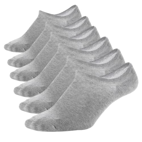 Kodal Copper No Show Socks for Men Women Invisible Ankle Socks with Non Slip Heel for Sneakers, Loafers & Summer Wear Odor Control Grey 6-Pairs