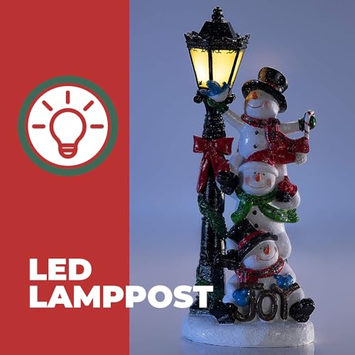 Vp Home Christmas Snowman Decor Christmas Figurines Resin Snowman Lighted Decorations Indoor Christmas Cottage Led Holiday Light Up Snowman Indoor Festive Fiber Optic Decorations thumb #1
