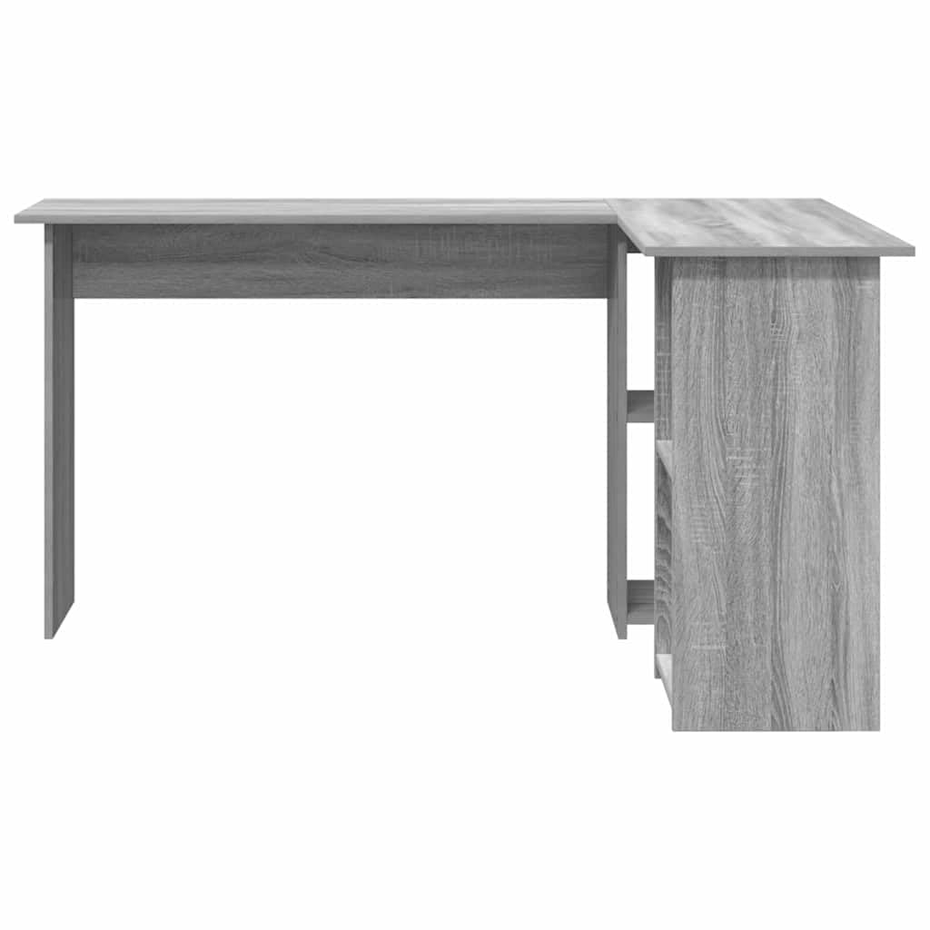 Escritorio esquinero con mesa esquinera 142 x 102 x 73 cm de madera gris escritorio con mesa esquinera moderna con amplia superficie de trabajo para oficina en casa