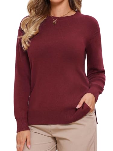 Allegra K Pullover Sweaters for Women Long Sleeve Classic Crew Neck Ribbed Knit Sweater Tops Casual Fall Fashion 2025