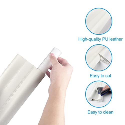 Gvolatee Tochtstopper, windstopper, met dubbele afdichting, 96 cm, deurafdichting, op maat te snijden, effectief tegen tocht, lawaai, kou en insecten, schuimkatoen, wit, 1 stuk - Image 6