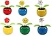 We pay your sales tax Set of 6 Dancing Flowers~ 2 Roses / 2 Smiley Sunflowers / 2 Lily in Assorted Color Pots Solar Toy Flower Great Holiday Car Dashboard Office Desk Home Decor