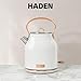 Haden Heritage 4 Slice Wide Slot Stainless Steel Toaster Bundled with 1.7 Liter Stainless Steel Electric Water Kettle, Ivory & Copper