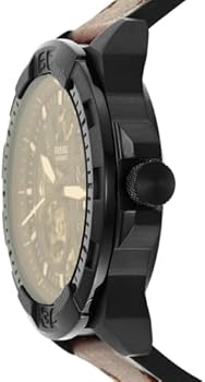 Montre Fossil Montre Bronson De Chronographe En Acier Inoxydable, Noire