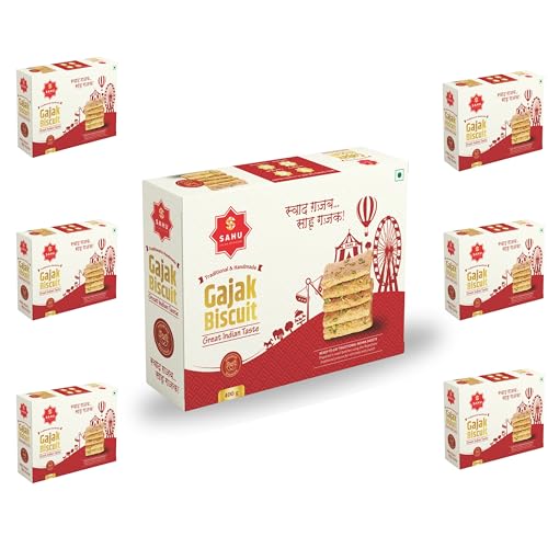 Image of SAHU GAJAK BHANDAR Crispy & Flaky Gajjak 2400g (Pack of 6 Bo