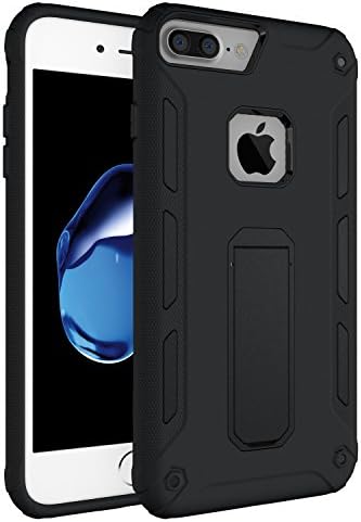 iPhone 7 Plus Case,YEONPHOM Dual Layer Heavy Duty Rugged Shock-Absorption Non-slip Bumper and Anti-Scratch Hard Back Cover With Kickstand Hybrid Protective Case for Apple iphone 7 Plus (Black)