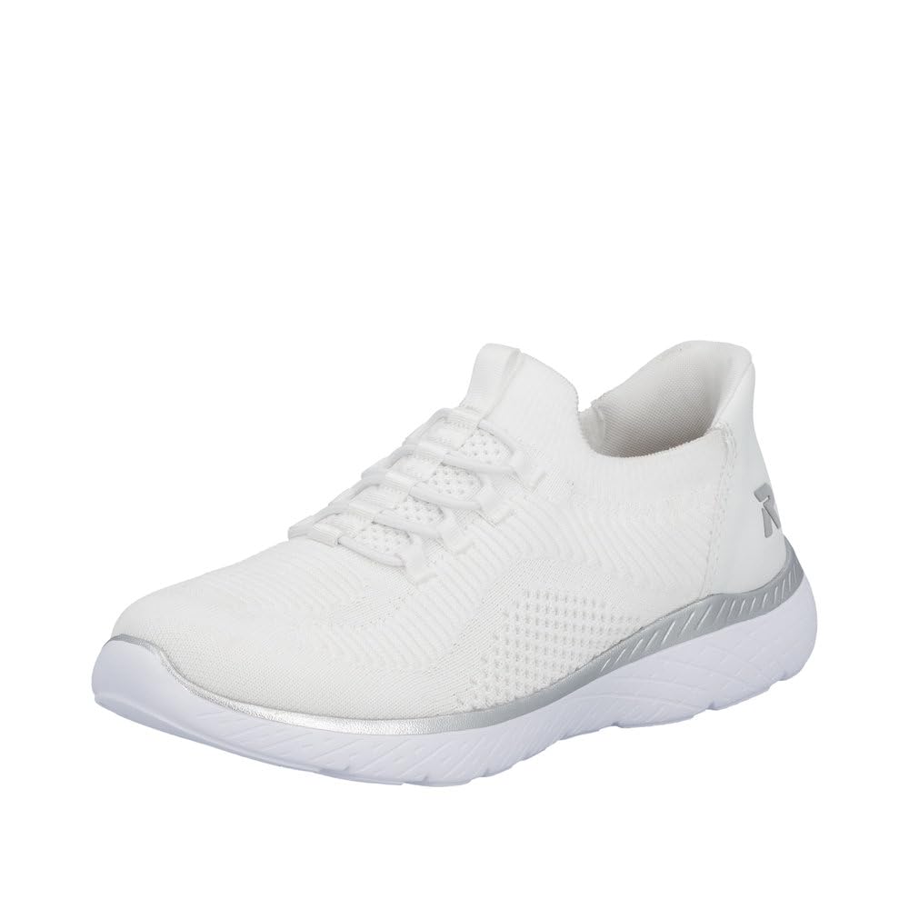 Rieker M5066-80 Damen Slip On Sneaker Textil in Weiss - Gr. 36