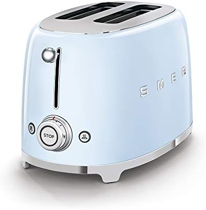 Smeg TSF01PBUK 2 Slice Toaster, Extra Wide Slots, 3 pre set options, Pastel Blue