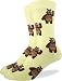 Good Luck Sock Men's Bear Crew Socks - Yellow, Adult Shoe Size 7-12