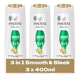 3 x 400mL | Pantene Active PRO-V 3 in 1 Shampoo+Conditioner+Treatment Smooth & Sleek for Frizzy, Dull Hair 400ml