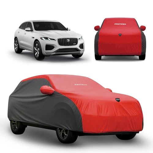 Image of PROTEGO Prime Series India's 1st Anti-Tear Car Cover for Jaguar XJ | Heavy-Duty, Custom Fit, All Weather Protection | 100% Waterproof, Windproof & Hail Resistant | 2-Year Warranty | Red + Black