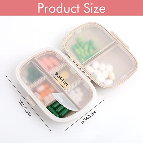 Sibba 1 Pc Personal Pill Dispenser Organizer Medicine Box Mini Compartments Container Cute Portable Case Holder Reminders For Purse Daily Office Travel Pack(For 8 Grids) #TOP2