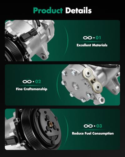 Image of SCITOO AC Compressor fit for Dodge for Dakota 4.7L 2002-2003 | Fast Cooling, Ultra Low Noise (≤72 dB)Air Conditioner Compressor with Clutch, Easy Installation, 7511262 4717013 77558