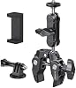 Soporte de Pinza Súper para Cámara ATUMTEK con Roscas de 1/4" y 3/8", Brazo Mágico de Doble Cabeza Esférica 360° Empuñadura, Adaptador de Montaje para Teléfono/Cámara de Acción para Canon Nikon DSLR, GoPro/Insta360/INSTAX/DJI 2