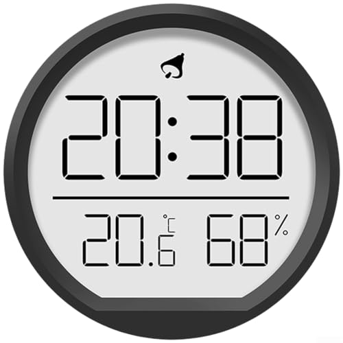 Reloj despertador digital con pantalla LCD grande que muestra hora fecha mes temperatura interior