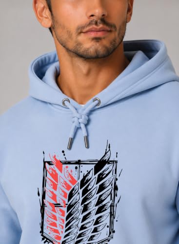 Image of ADRO Mens Abstract Graphic Hoodie | 320 GSM Cotton Poly Fleece | Regular Fit Contemporary Artistic Sweatshirt for Winter & Streetwear
