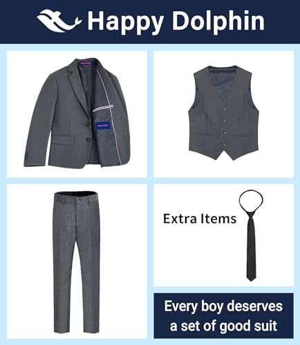Image of Happy Dolphin Boys Suit Set with Adjustable Waist | Available in 3 Fits: Slim, Regular, Husky