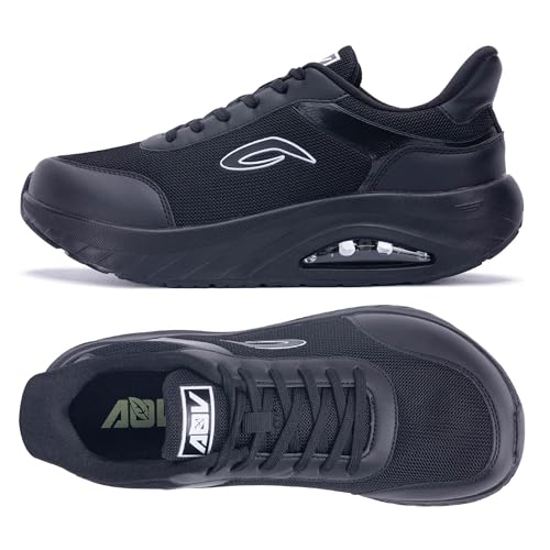Image of GANNOU Wide Toe Box Shoes for Men Arch Support Walking Shoes Plantar Fasciitis Orthotic Tennis Sneakers