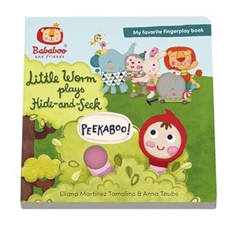 "Little Worm Play Hide-and-Seek. Peekaboo!" Children's Fingerplay Board Book