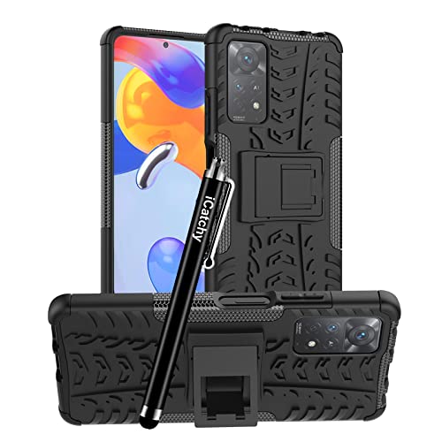 iCatchy for Xiaomi Redmi Note 11 Pro 5G Case, Heavy Duty Hard Tough Dual Layer Hybrid Shockproof Cover compatible For Redmi Note 11 Pro 5G Phone Case (Black)