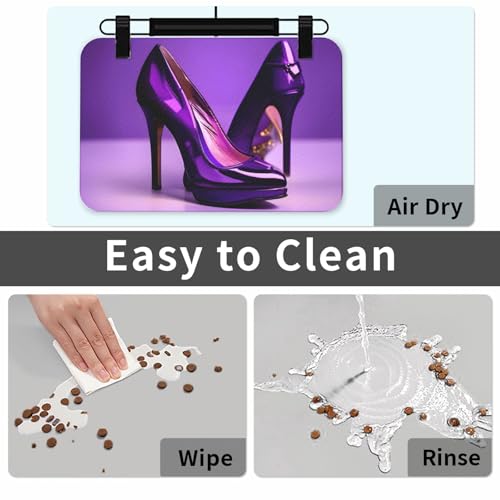 Tapis d'alimentation en cuir PU élégant et imperméable pour animaux