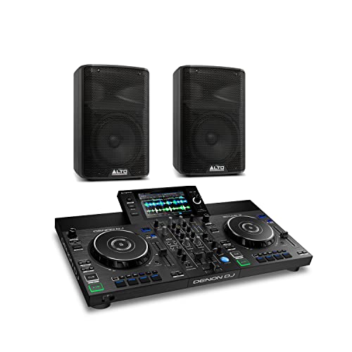Denon DJ SC LIVE 2 y 2x Alto Professional TX308, Controlador DJ Autónomo, Streaming, Pantalla Táctil de 7″, WiFi, Altavoces y 2x Altavoz Autoamplificado de 350 W con Woofer de 8″ para DJ