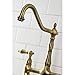 Kingston Brass KS1273ALBS Heritage 8-Inch Kitchen Bridge Faucet with Brass Sprayer, Antique Brass