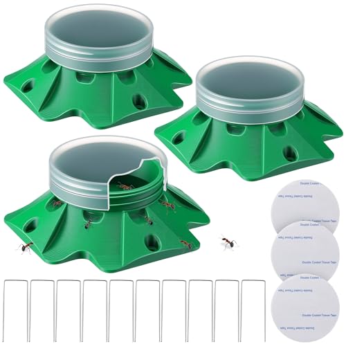 Qualirey 3 Pack Ant Bait Stations (Bait NOT Included), Ready