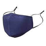 VyS Pro Washable 3-Layer Cotton Mask with Filter Pocket. 1 Mask & 5 PM2.5 Filters per Bag (Blue Color Mask)