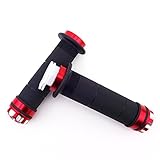 TC-Motor 7/8'' Inch Red Aluminum Twist Throttle Handle Hand Grips For Quad ATV Four Wheeler Pit Dirt Trail Bike Motorized Bicycle Motorycle