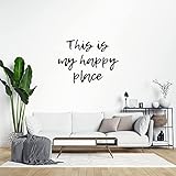 godblessign This is My Happy Place Decal, Wall Decal, Decor for Home Bedroom Kitchen, Removable Vinyl Sticker for Anniversary Holiday Housewarming,28'
