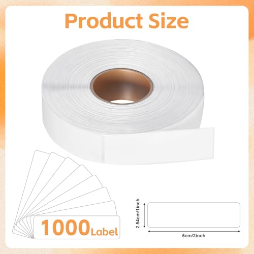 1000 Stück Wasserdicht und Ölbeständig Etiketten Selbstklebend,25 x 50 mm Blanko Aufkleber Klebeetiketten zum Beschriften Gefrieretiketten mit Perforationslinie für Vorratsdosen、Flaschen 、Gewürzgläser