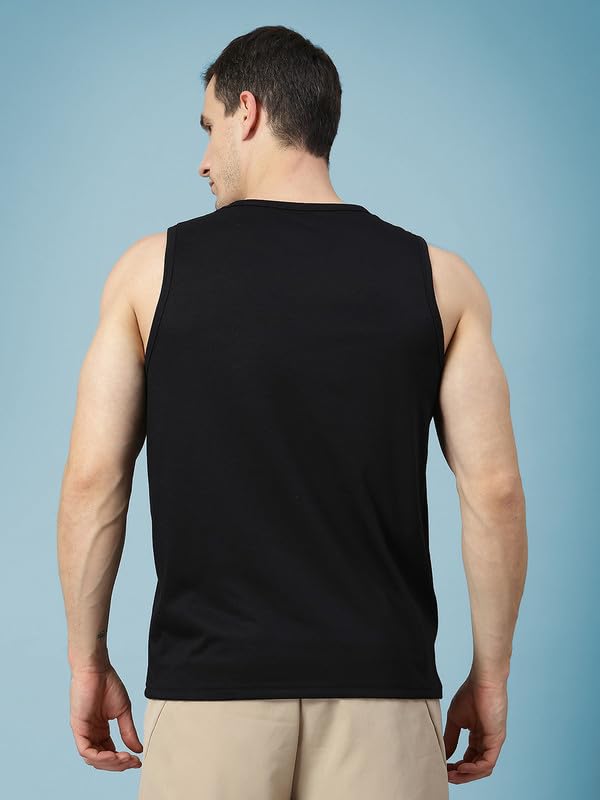 Image of CHKOKKO Tank Tops Sleeveless T-Shirt for Men Gym Wear Vest Solid Stylish Round Neck Running Sando for Sports Workout Fitness & Casual or Beach Wear