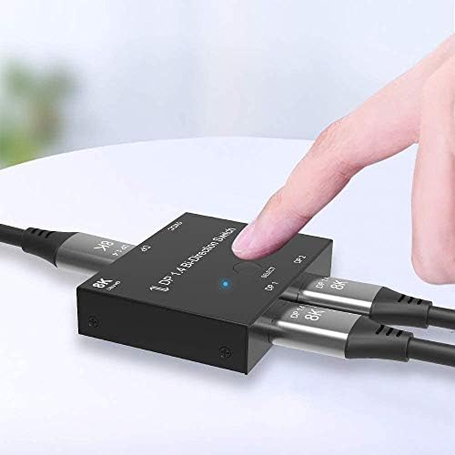 Angusplay DisplayPort Switch 8K Splitter Bidirectional DP 1.4 Switcher 2 In 1 Out/1 in 2 out Supports 8K@30Hz 4K@120Hz Compatible with PC Host Monitor Laptop etc