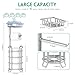 TomCare Toilet Paper Holder Stand with Storage Shelf Tissue Paper Roll Dispenser Free Standing 4 Raised Feet Toilet Paper Storage Metal Bathroom Organizers and Storage