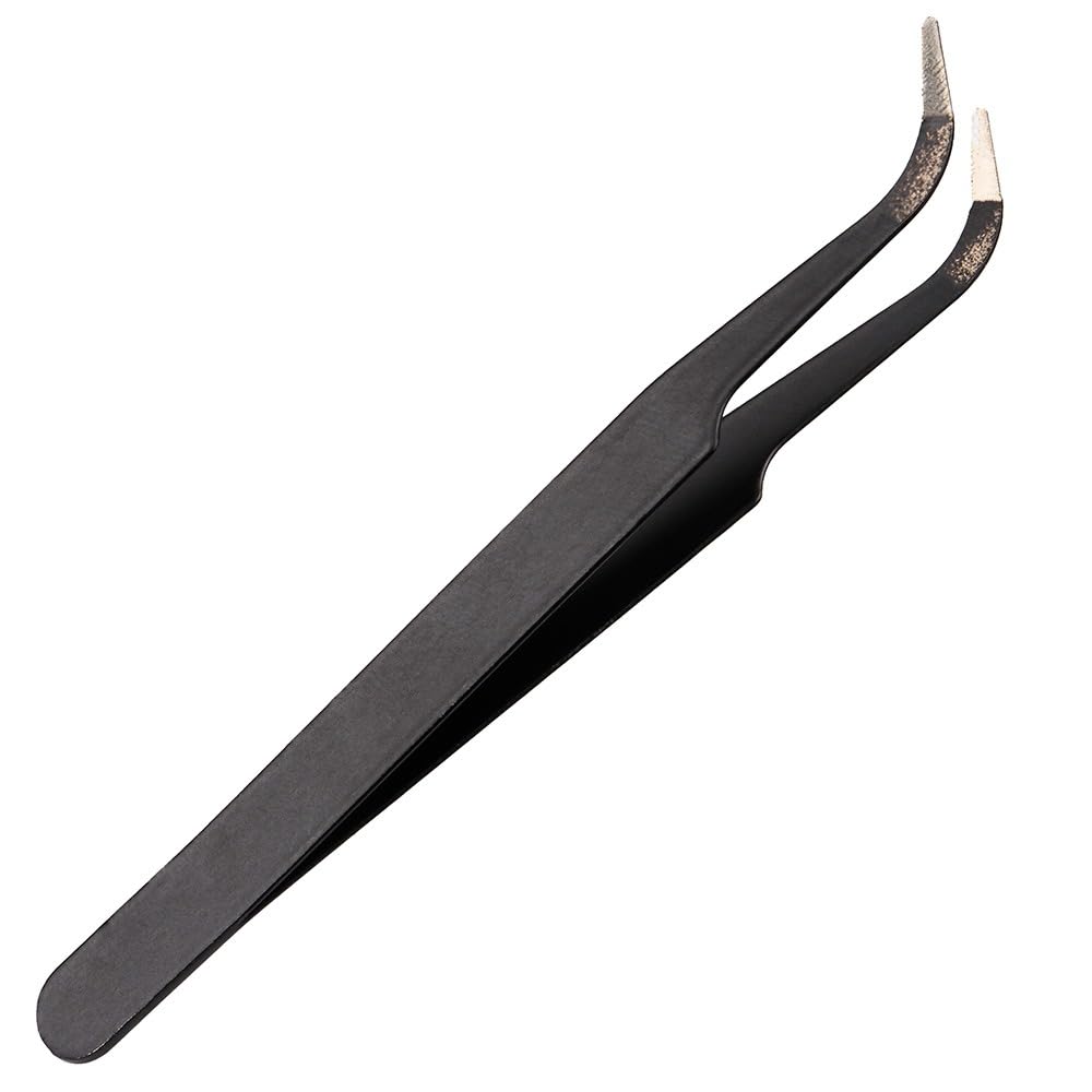 Craft County Precision Tweezers – Anti-Static Stainless-Steel Tweezers – Curved Tip