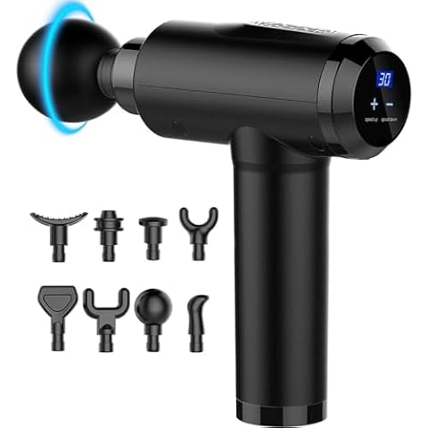 Kelices Massage Gun Deep Tissue Percussion Handheld Body Back Muscle Massager with 8 Massage Heads and LCD Touch Screen for Athletes Cover