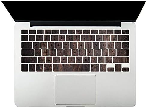 Case Compatible with MacBook Pro 15 inch 2019 2018 2017 2016 Release A1990 A1707 with Touch Bar, Plastic Hard Shell Laptop Case Cover & Keyboard Protector - Dark Wood Grain - 3