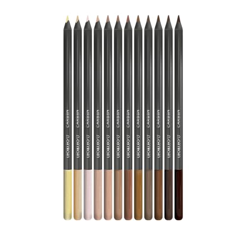 Lápis de Cor Carbon 12 Cores Tons de Pele Redondo Leo&leo