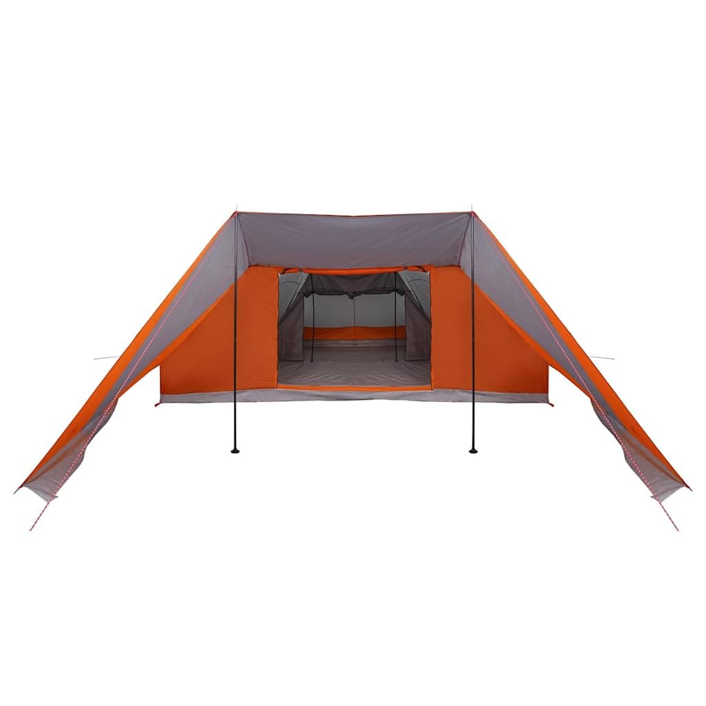 Tienda de campaña familiar para 6 personas, color gris y naranja, impermeable, con bolsa de transporte, 660 x 456 x 200 cm, ideal para aventuras al aire libre, equipamiento duradero