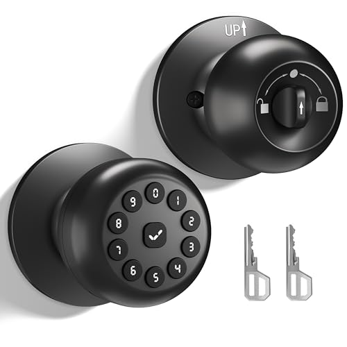 EUERTE Smart Door Knob with Lock,Keyless Entry Door Lock for