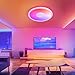 UprizeP RGB LED Ceiling Light, with Bluetooth Speaker, 24W 11Inch Smart Music Ceiling Lamp with App and Remote Control, 3000K-6500K Color Changing Lights Fixture for Child Bedroom Bathroom, White