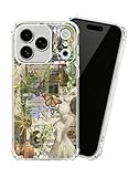 Eurdosmk Butterfly Aesthetic Vinatge Phone Case Compatible with iPhone 17 Pro, Cottagecore Nature Fairy Phone Cover for iPhone 17 Pro