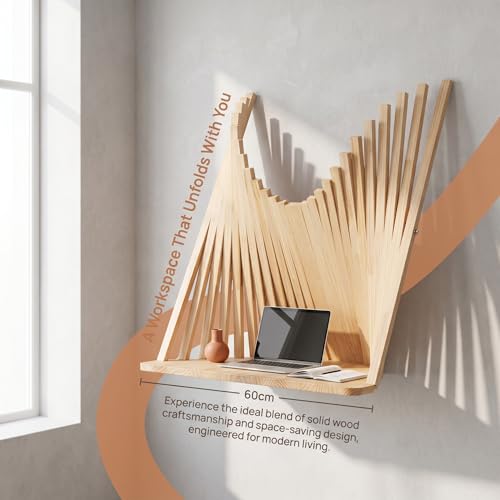 Établi polyvalent rabattable en bois suspendu compact