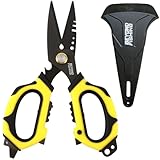 Beyond Fishing OmniPro Shears – 6.5” Multi-Function Fishing Scissors with Titanium-Coated Blades – Cuts Braided Line, Monofilament, Fluorocarbon & Steel Wire – Fishing Tool with Sheath