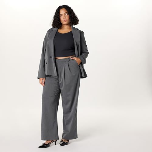 Pantalon large plissé sur le devant pour femme coupe fluide