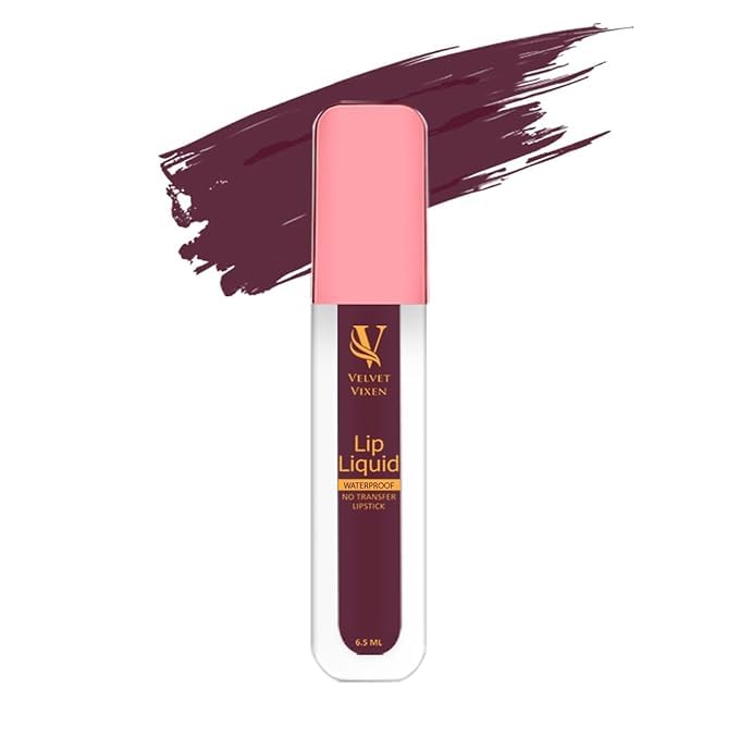 Velvet Vixen Liquid Lipstick Valentine Wine 07 | Waterproof, No Transfer Matte Finish | Long Lasting Smudge Proof Wine Lipstick for Women | High Pigment | 6.5 ml